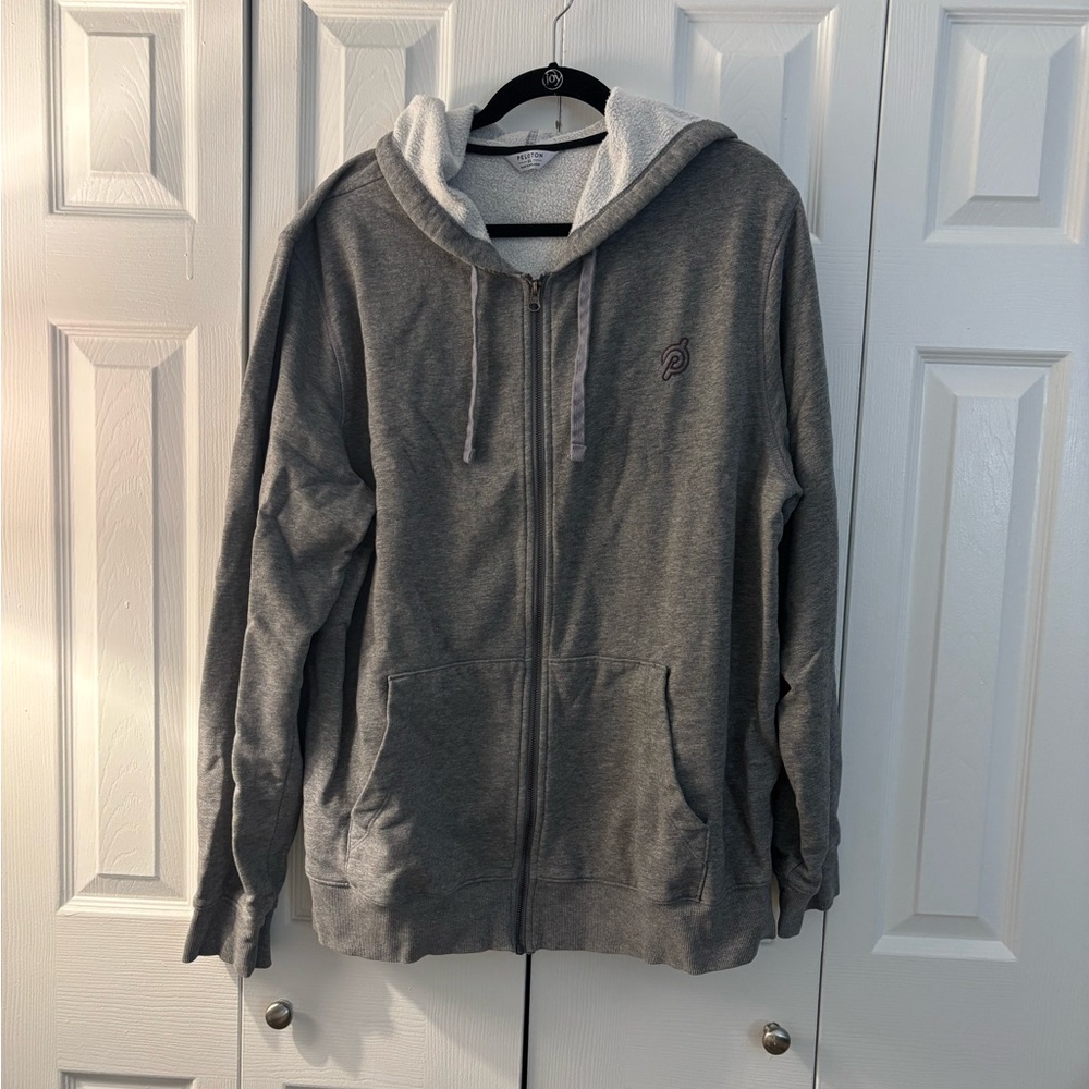 Peloton Heather Gray Full-Zip Fleece Hoodie - 2XL EUC